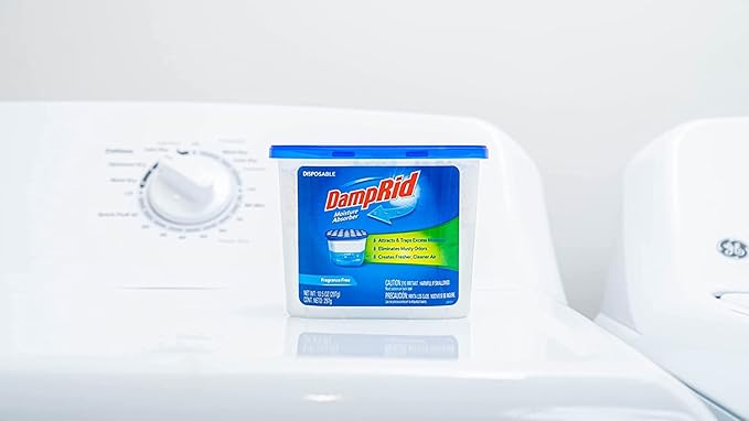 DampRid Fragrance Free Disposable Moisture Absorber - 10.5 oz. Each - 3 Pack – Attracts & Traps Excess Moisture, Eliminates Musty Odors, Creates Fresher, Cleaner Air