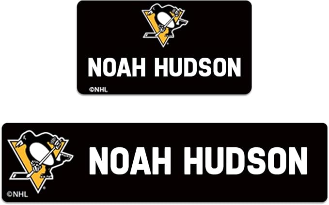 NHL Hockey Labels - Custom Peel and Stick, Waterproof Labels - Great for Organization, Sports, School, Day Camp Label - 155 Pack (Pittsburgh Penguins)