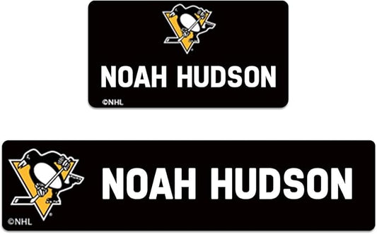 NHL Hockey Labels - Custom Peel and Stick, Waterproof Labels - Great for Organization, Sports, School, Day Camp Label - 155 Pack (Pittsburgh Penguins)