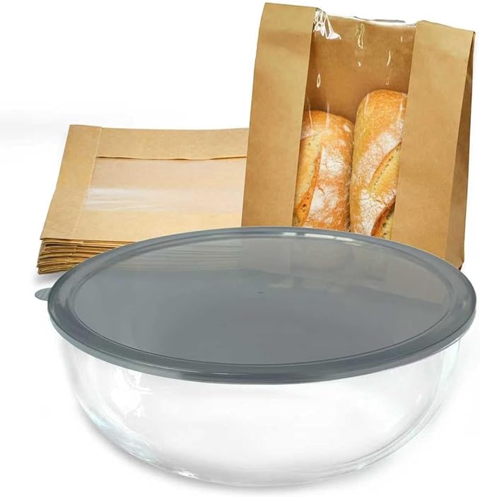 CD HOME 6.3Quart Large Glass Mixing Bowl with Lid, Clear Large Salad Bowls Glass Big Mixing Bowls for Kitchen