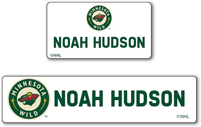 NHL Hockey Labels - Custom Peel and Stick, Waterproof Label - Great for Organization, Sports, School, Day Camp Labels - 155 Pack (Minnesota Wild)