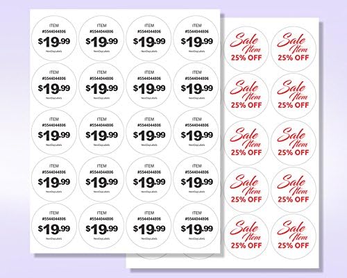 NextDayLabels 2 Inch Round Circle Stickers White Blank Labels for Laser Inkjet Printer - 20 Per Sheet Self-Adhesive Jar Candle Product Packaging Made in USA - 20,000 Labels
