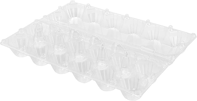 FUNSUEI 50 Pack Plastic Egg Cartons Bulk, 12 Egg Reusable Egg Cartons, Empty 1 Dozen Chicken Egg Tray Holders Clear Refrigerator Eggs Cartons Bulk for Storing, Gifting, Selling, Displaying