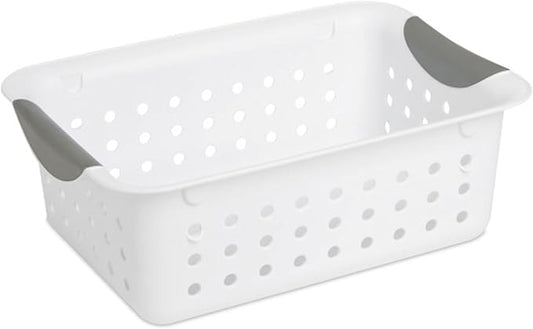 Sterilite 36-Pack Ultra Basket, Open Plastic Bins, Countertop, Cabinet and Closet Organizer, White, Small