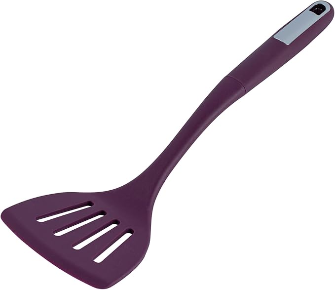 Restaurantware Silicone Utensil Set Pack of 1 Non-Slip Handle 6-Piece Kitchen Tool Set, Heat-Resistant Dishwasher-Friendly Cooking Accessories, Durable Purple Cooking Utensils