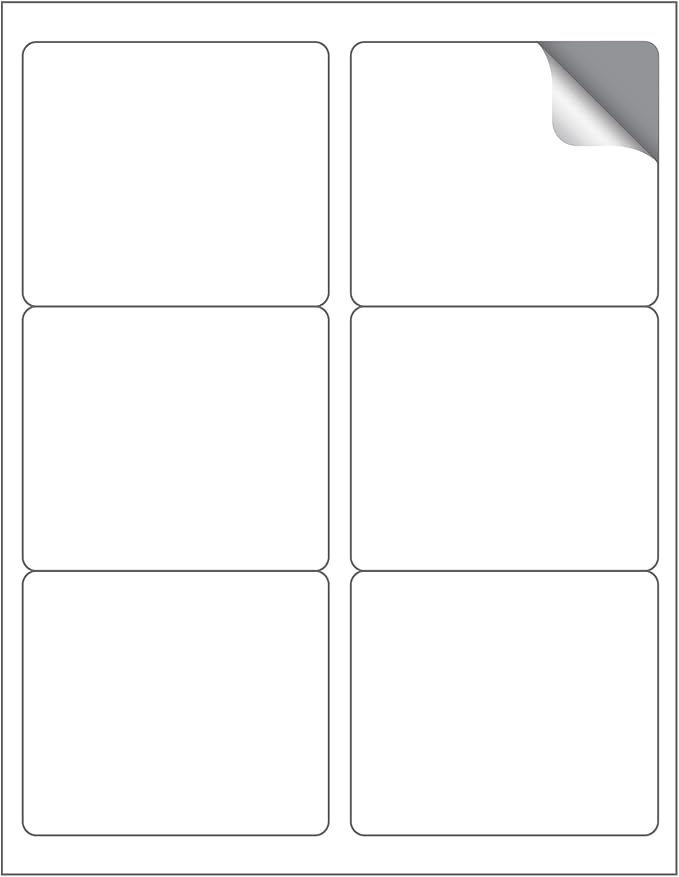 MACO Laser/Ink Jet White COVER-ALL Shipping Labels, 3-1/3" x 4", 6 per Sheet, 150 per Pack (ML-0625)