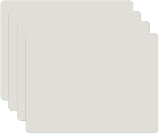 Silicone Placemats, Food-Grade Non-Slip Waterproof, Dining, Stain Resistant, Countertop Protector, Kitchen Counter Mat, Heat Resistant, Baking mat Dishwasher Safe (15.7x11.8Inch-4pack, White Gray)