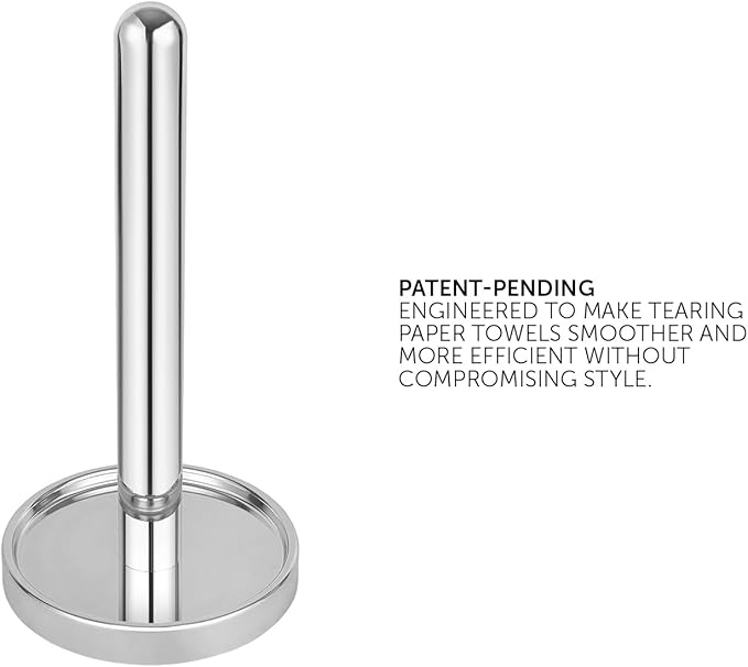 Ivilon Countertop Paper Towel Holder - Steady and Easy Tear - Fits All Paper Towel Rolls - Chrome