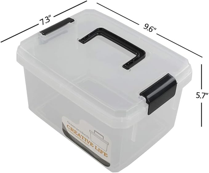 4.5 L Plastic Storage Box, Clear Latch Box, 4-Pack