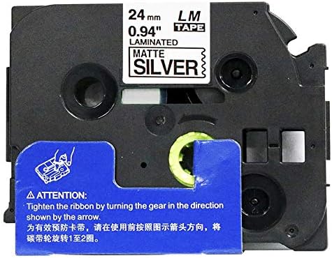 1/Pack LM Tapes - LMeM951 Premium 1" Black Print on Matte Silver Label Compatible with Brother TZe-M951 P-Touch and Includes Tape Color/Size Guide. Replaces TZ-M951 24mm 0.94 Laminated Ptouch.
