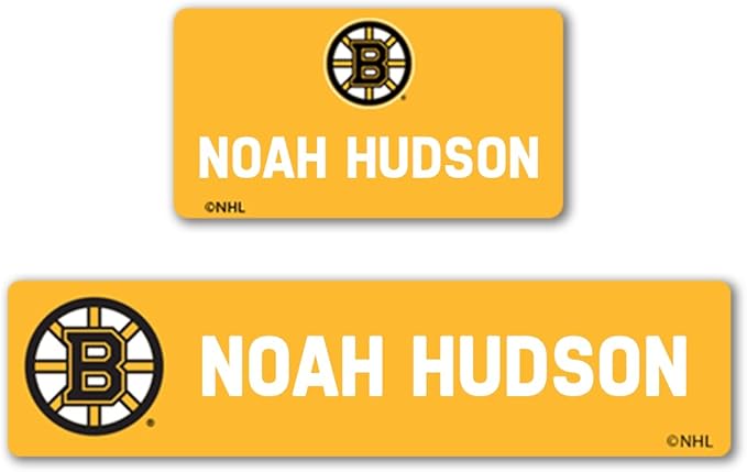 NHL Hockey Labels - Custom Peel and Stick, Waterproof Labels - Great for Organization, Sports, School, Day Camp Labels - 155 Pack (Boston Bruins)