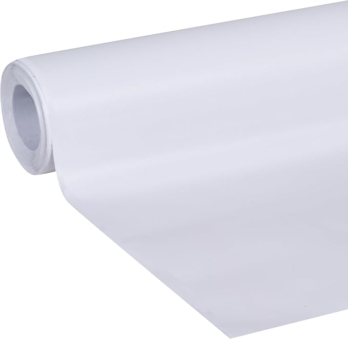 Smooth Top EasyLiner for Cabinets & Drawers - Easy to Install & Cut to Fit - Shelf Paper & Drawer Liner Non Adhesive - Non Slip Shelf Liner for Kitchen Pantry - 20 Inch Width - 36 Total Feet - White