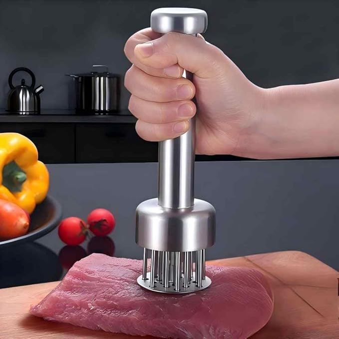 Meat Tenderizer Tool,304 Stainless Steel,for Tenderizing Beef,Steak, Chicken, Turkey, Pork,Dishwasher Safe,with 21 Needles & Retractable Safety Guard