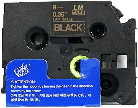 1/Pack LM Tapes - LMe324 Premium 3/8" Gold Print on Black Label Compatible with P-Touch TZe-324 Tape and Includes Tape Color/Size Guide. Replaces TZ-324 9mm 0.35 Laminated.