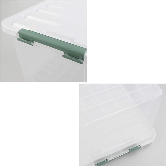 Plastic Latch Storage Box, 35 Quart, Pack of 6, Large Clear Plastic Bins