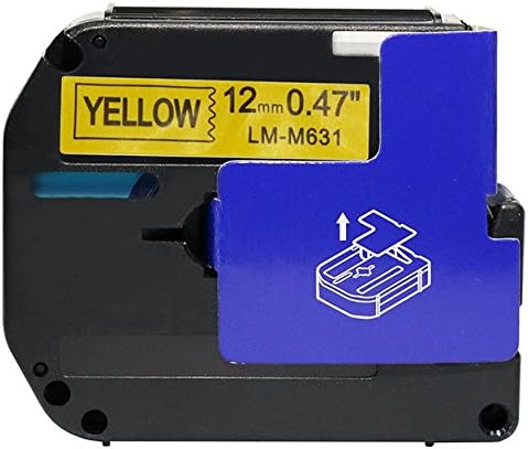 LM Tapes - Premium Compatible 1/2" (12mm) Black on Yellow M Series P-Touch Tape, Replaces MK631