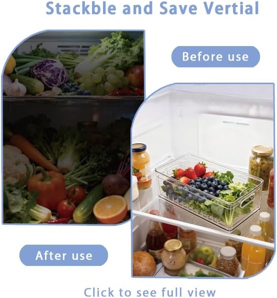 TAYUOOTransparent PET Fruit Draining and Washing colander food storage boxes plastic cookie containers refrigerator organizers (1, rectangle)
