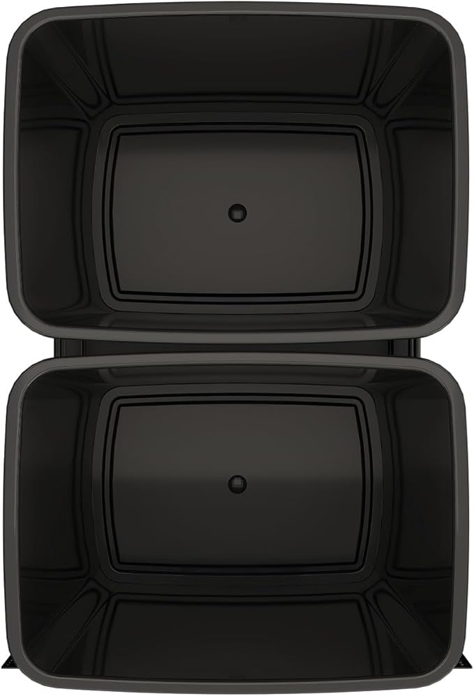 Rev-A-Shelf 35 Qt Double Pullout Under Cabinet Kitchen Trash Cans w/Soft-Close, for 18” Base Cabinets, Black, 53WC-1835SCDM-218 - Container Bins for Waste Management