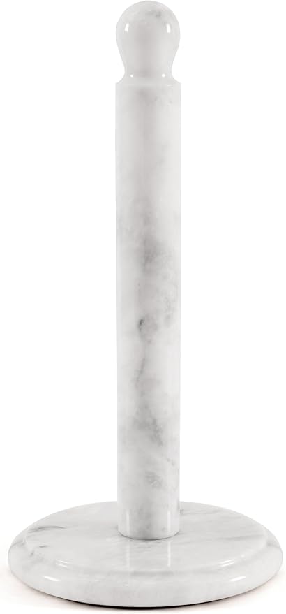 RADICALn Marble Paper Towel Holder Countertop 12.5" Inch White Handmade Toilet Paper Towels Stand for Bathroom Countertop, Paper Towel Holders & Hand Tissue Paper Organizer
