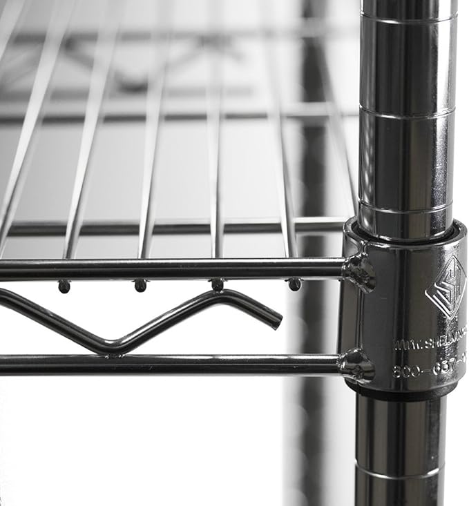 Shelving Inc. 12" d x 24" w Chrome Wire Shelving with 2 Tier Shelves, Weight Capacity 800lbs Per Shelf