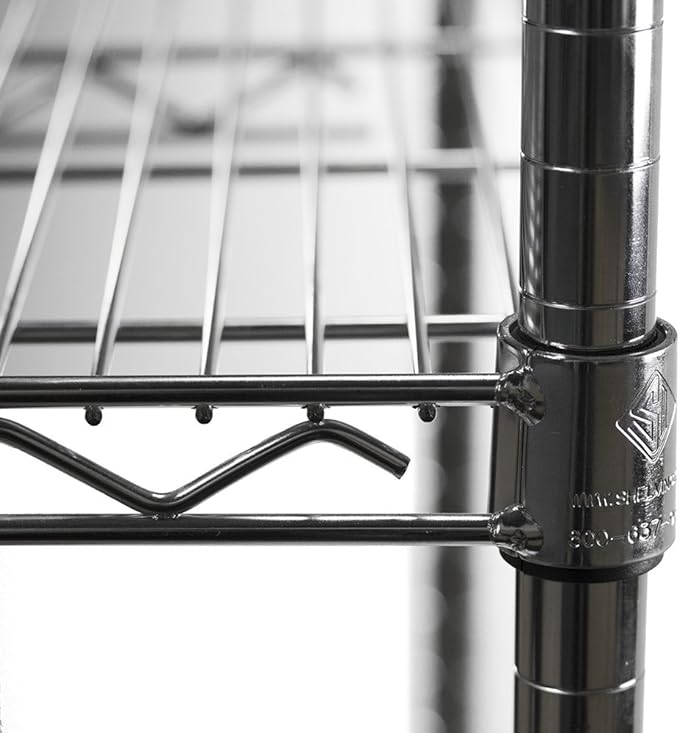 Shelving Inc. 8" d x 12" w Chrome Wire Shelving with 3 Tier Shelves, Weight Capacity 800lbs Per Shelf