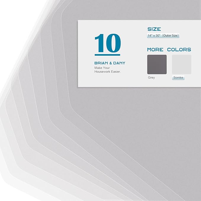 BRIAN & DANY Wire Shelf Liner 14" X 30", Set of 10, Heavy Duty Shelf Liners for Wire Shelving, Waterproof Protector Mats, Transparent