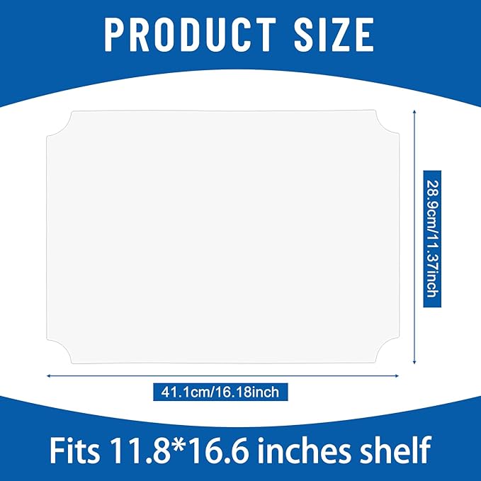Frienda Set of 10 Wire Shelf Liner 11.8 x 16.6 Inch Heavy Duty Shelf Liners Packed Flat for Wire Shelving, Waterproof Non Adhesive Plastic Mat for Metal Rack Kitchen Shelves, Shoe Rack