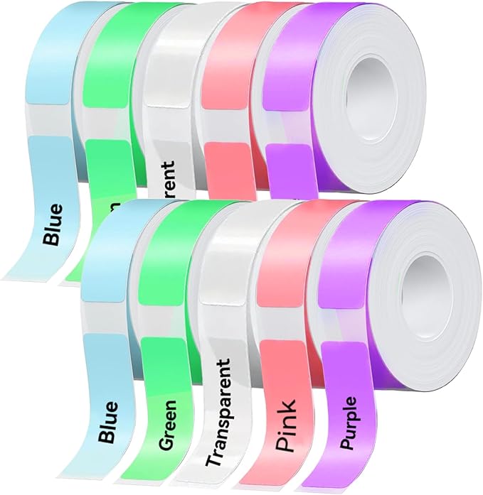 EEBBL D30 P15 HP4 Label Maker Tape Refill 12mm×40mm(0.47"x1.57") Sticker, Laminated Thermal Label Tape Replacement, 1650 Labels/10Rolls, High Definition Labeling Tape for Home Office School Hotel