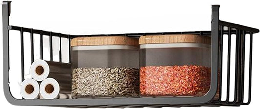 Metal Under Shelf Wire Storage Basket Multi-Purpose All Metal Under Shelf Wire Basket for Kitchen Office Pantry Multi Purpose Hanging Storage Basket for Desk and Bookshelf Bottom