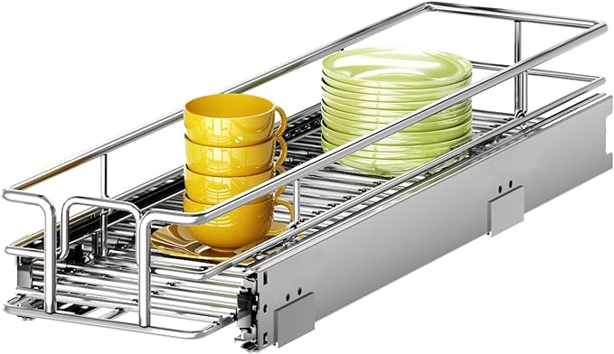 MODCART Pull Out Cabinet Organizer 5½" W x 21½" D, Heavy Duty Cabinet Pull Out Shelves, Slide Out Drawers Organization for Kitchen Cabinets Bathroom
