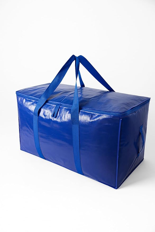 Extra Large Moving Bags with Zippers & Carrying Handles, Heavy-Duty Storage Tote Moving Boxes for Space Saving (6)