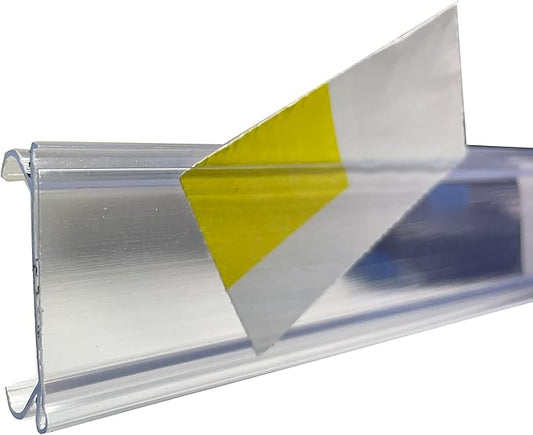 | Wire Shelf Ticket and Label Holder with Protective Window for Label Inserts | Perfect for Metro Style Shelves | 44.5" | 50 Pack | Clear