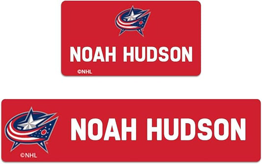 NHL Hockey Labels - Custom Peel and Stick, Waterproof Labels - Great for Organization, Sports, School, Day Camp Label - 155 Pack (Columbus Blue Jackets)