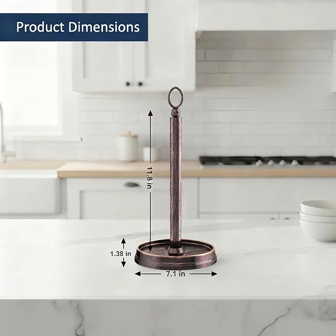 KASUNTO Paper Towel Holder Steel Paper Holder countertop，Black Paper Towel Holder for Kitchen Countertops, Bars & Dining Tables,Fits Standard & Jumbo Rolls, Oil Rubbed Bronze