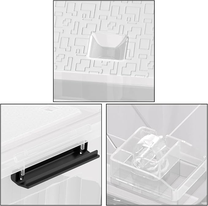 70 Quart 4 Pack Plastic Storage Bins with Latch Lids and Wheels, Clear Large Latching Storage Container