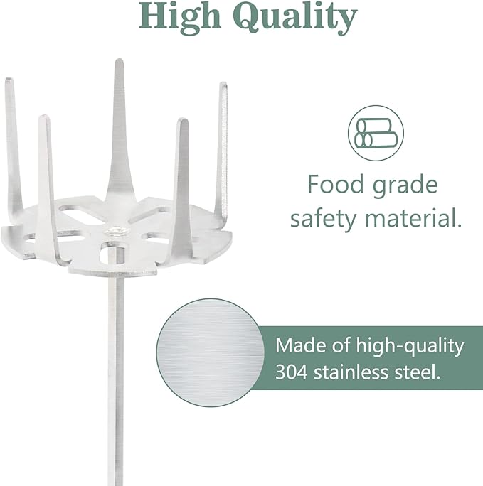 KAMaster Pork Puller 3 Inch 304 Stainless Steel Meat Shredder Suitable for Making Meat Strips with Standard Hand Drill Pork Puller BBQ Smoking Accessories and Kitchen Gadgets Stir Cooking(3 Inches)