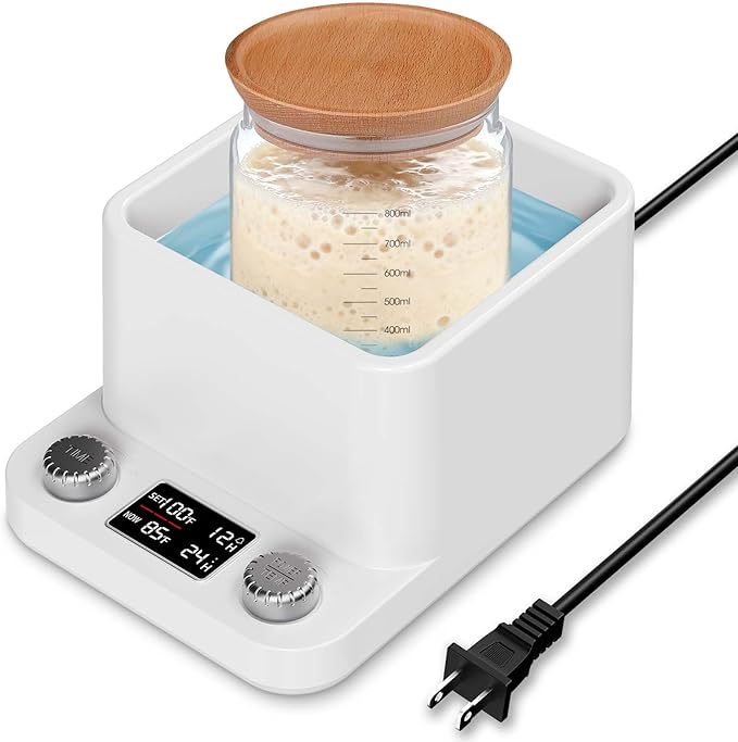 Sourdough Starter Warmer, Water Bath Fermentation Proofer - Precision Temperature Control (±1°F, 70-104°F) 198H Timer Auto-Shutoff for Kombucha Yogurt Home Brewing Energy-Saving Fermentation Heater