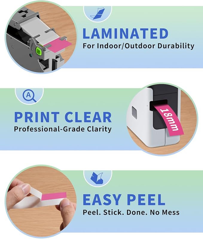 Replacement for Brother Label Maker Tape Pink TZE-MQP45 P-Touch Label Tape 18mm 0.7" Berry Pink TZe TZ Pastel TZEMQP45 Work with PT-D410 D400 1800 1880 2030 2730 Ptouch Refills, 1/2 Inch, 4-Pack