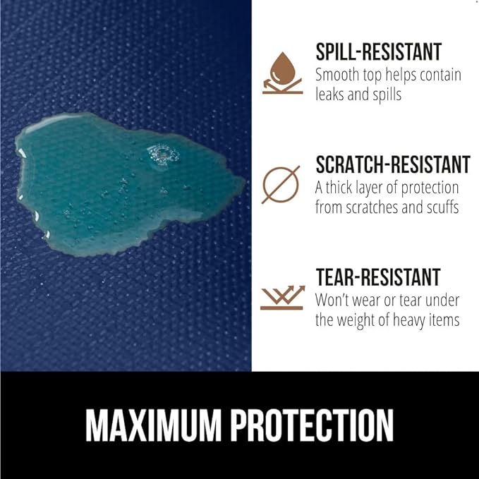GORILLA GRIP DripGuard Shelf Liner, Non Adhesive Drawer and Kitchen Cabinet Protector, Slip Resistant BPA Free Smooth Surface Plastic Liners for Cabinets, Bathrooms, Closets, 12x120 Inch, Navy Blue