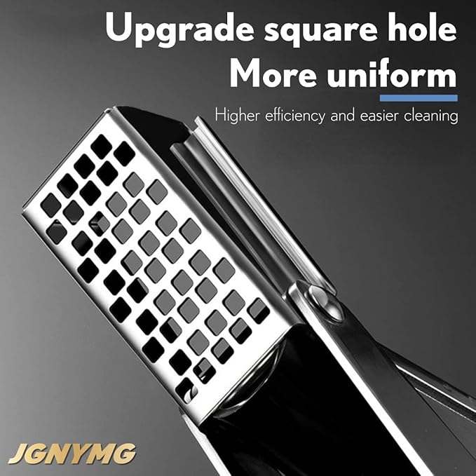 JGNYMG Garlic Press Stainless Steel，Premium Garlic Mincer Tool，Heavy Duty Professional garlic grinder， No Need to Peel Garlic Ginger Crusher，Easy Clean, Dishwasher Safe & Rust-proof
