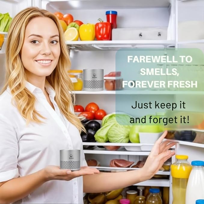 Elveda, Refrigerator Deodorizer odor eliminator for home. Lasts 10 years. Fridge, closet, pantry, shoe rack, car & drawer odor absorber for home. Nontoxic top kitchen gadgets. Kitchen gifts under 25.