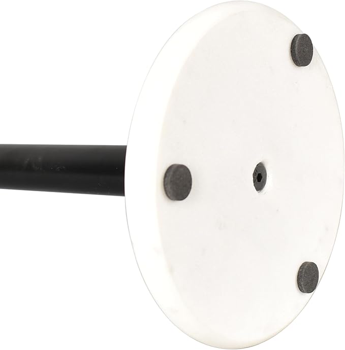 happimess PRH2000F Avery Modern Classic Metal with Non Slip Weighted Marble Base Paper Towel Holder, for Bathroom Kitchen Countertop, Standard or Jumbo-Sized Roll Paper, White/Black