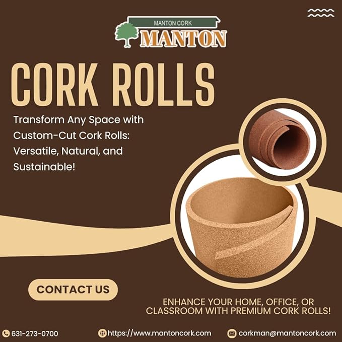 Manton Cork Premium Cork Sheet - 4' x 8' x 3/8", 100% Natural Facing Grade Material for Bulletin Boards, Decorative Photo and Message Push Pin Displays - Perfect for Home, School, and Office