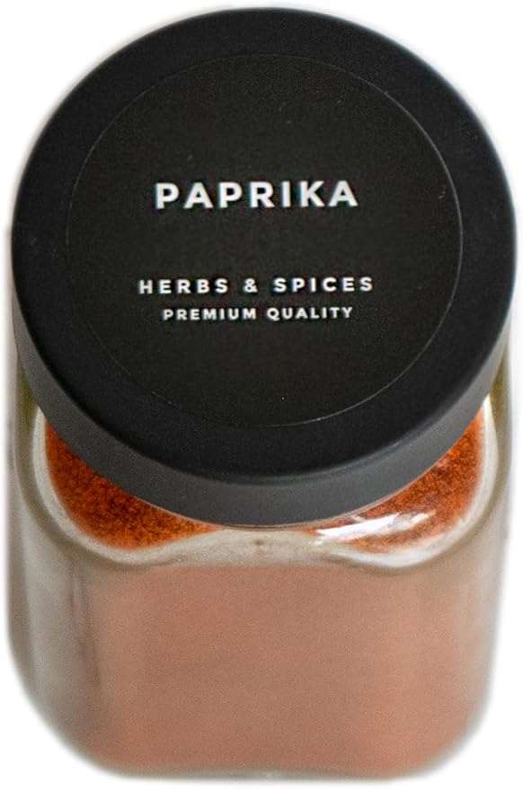 Modern Style Round Black Spice Labels Stickers Preprinted Waterproof by Paper & Pear - Oil Resistant Kitchen Pantry Labels for Home Improvement - 1.35 Inches Pantry Stickers - Set of 80 (No Jars)