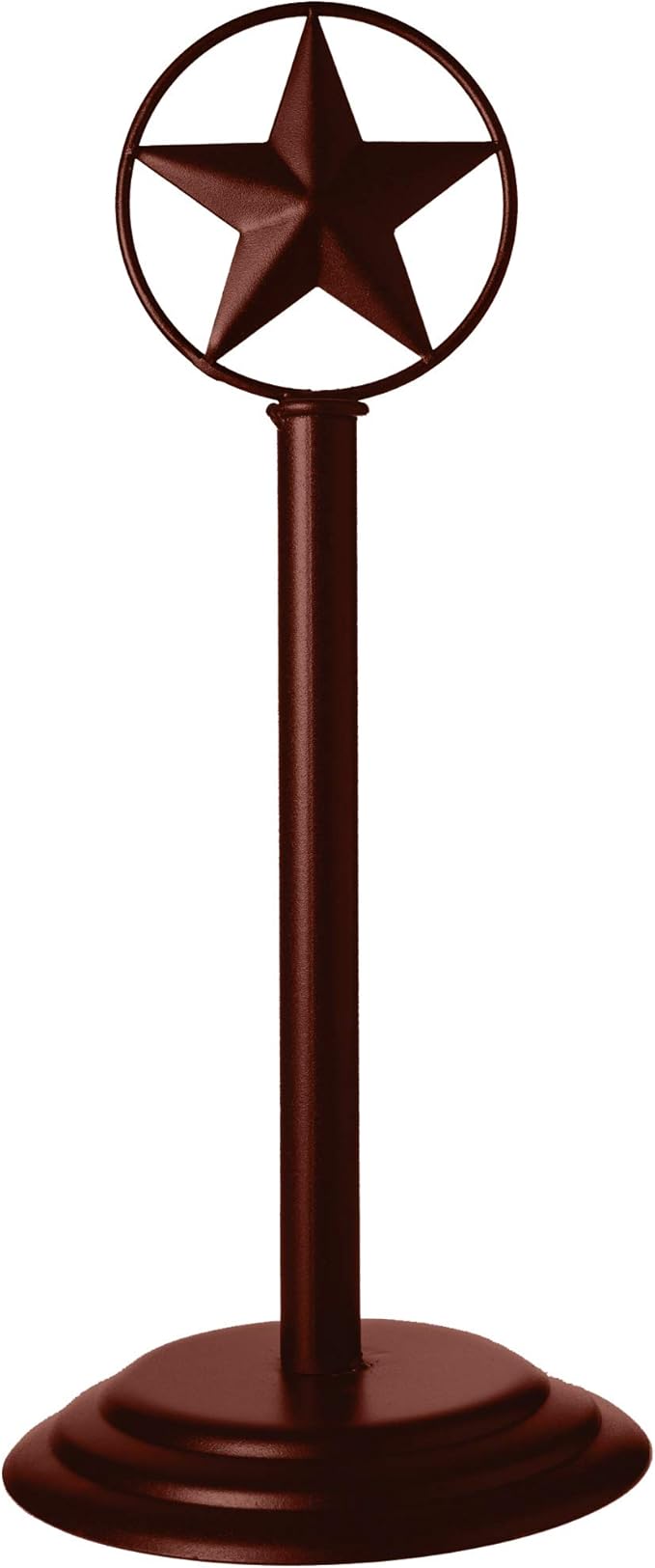 Brown Rustic Texas Star Paper Towel Holder, Napkin Holder, Salt and Pepper Shakers Holder, Country Farmhouse Iron Kitchen Counter Accessory Set Holders (Paper Towel Holder)