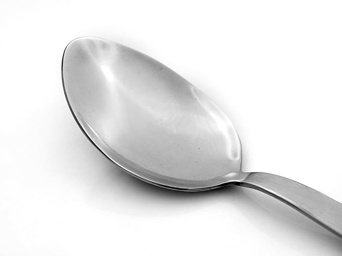 BNAZIND Kunz Perforated and Regular Set | Pack of 2 | 18/10 Stainless Steel | 9 Inch Cooking Dinner Serving Basting Quenelle Chef Spoon |