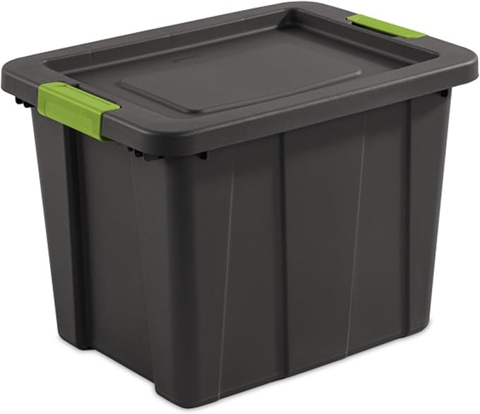 Sterilite 18-Pack Storage Bins with Lids, Heavy Duty Totes, Tuff1, 18 Gallon, Flat Gray