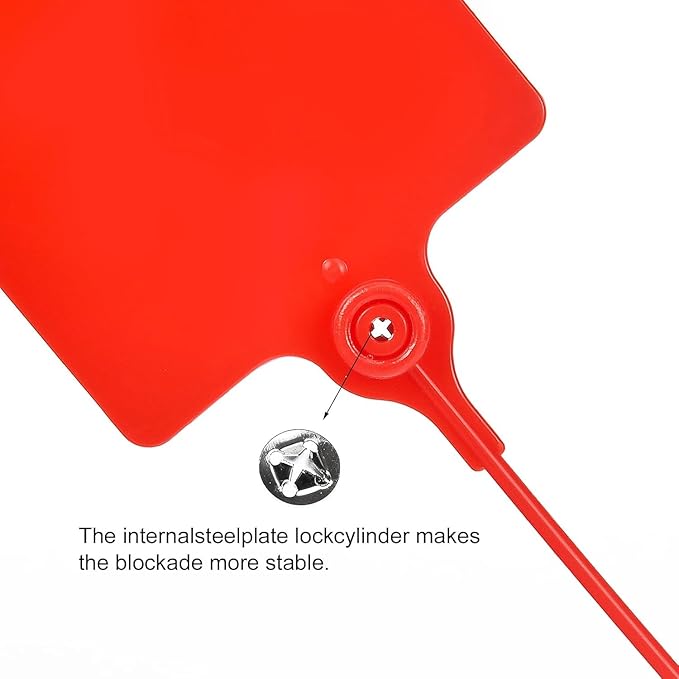 50 Pcs Durable Plastic Shipping Tags with Marker Pen Security Seals Sticker Labels,Waterproof Blank Luggage Tag for Packages, Logistics, Inventory, Travel(Red,50pcs)