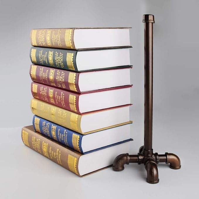 TLBTEK Floor Toilet Paper Holder Stand, Black Iron Farmhouse Paper Towel Rack,Rustic Industrial Vintage DIY Style Pipe Roll Tissue Holder Heavy Duty for Bathroom, Bedroom, Kitchen (Brown)