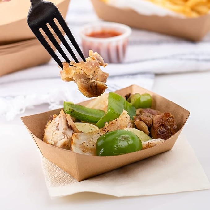 Karat FP-FT050K Kraft Paper Food Serving Tray, 0.5 lb Capacity, for Hotdog, Chips, Snacks, Pack of 1,000
